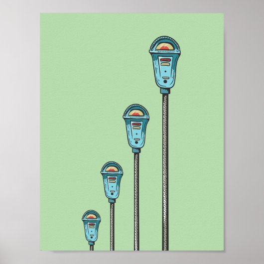 Retro-Parkuhr Poster (Vorne)