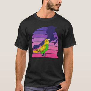 Retro Parrot I Einhorn I schreiend Gelber Budgie T-Shirt