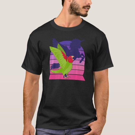 Retro Parrot I geflügeltes Einhorn I rote Maske T-Shirt (Vorderseite)