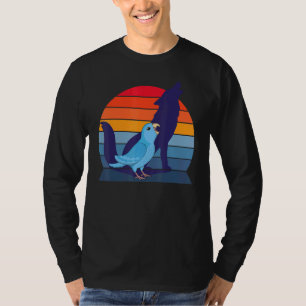 Retro Parrot I Howling Wolf I schreiend blauer Par T-Shirt