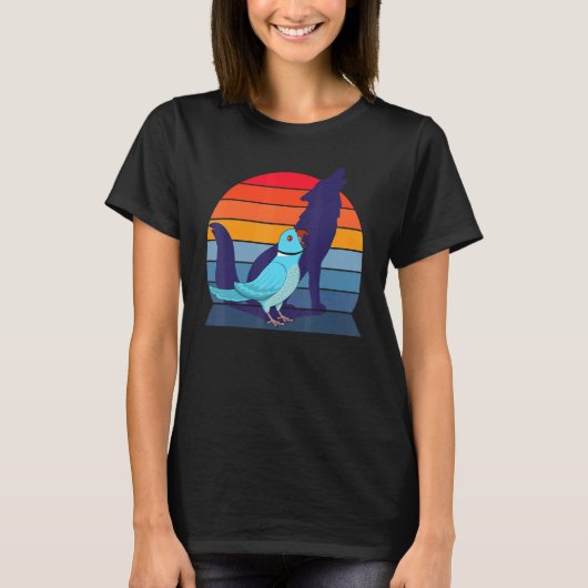 Retro Parrot I Howling Wolf I schreiend Blue India T-Shirt (Vorderseite)