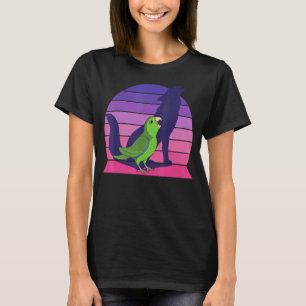 Retro Parrot I Howling Wolf I schreiend Grüner Par T-Shirt