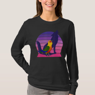 Retro Parrot I Howling Wolf I schreiend Jenday Con T-Shirt