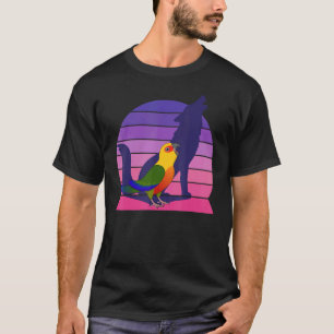 Retro Parrot I Howling Wolf I schreiend Jenday Con T-Shirt