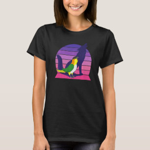 Retro Parrot I Howling Wolf I schreiend schwarzer  T-Shirt