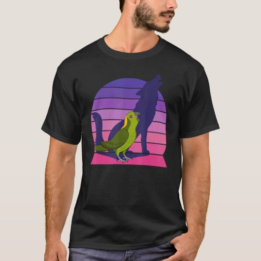 Retro Parrot I Howling Wolf I schreit gelbes Nicke T-Shirt (Vorderseite)