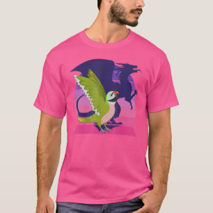 Retro Parrot I Winged Dragon I Mustache Parakeet T-Shirt