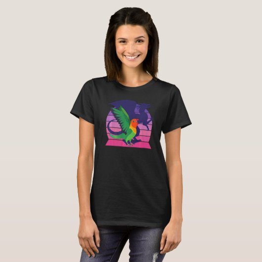 Retro Parrot I Winged Dragon I schreiend Fischer's T-Shirt (Vorne ganz)