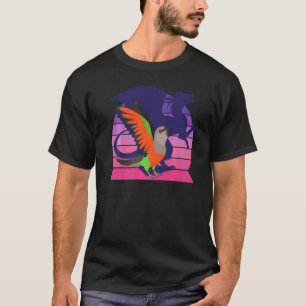Retro Parrot I Winged Dragon I schreiend Red Belli T-Shirt