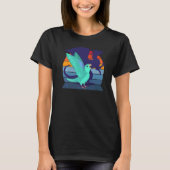 Retro Parrot I Winged Dragon I schreiend Türkis T-Shirt (Vorderseite)