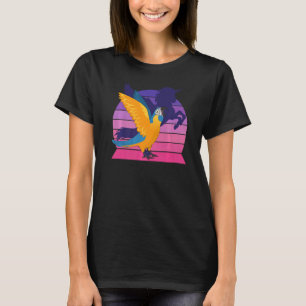 Retro Parrot I Winged Unicorn I Blau gekochte Maca T-Shirt