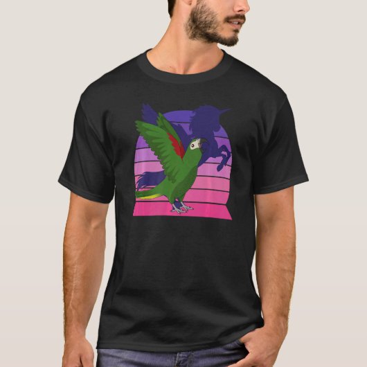 Retro Parrot I Winged Unicorn I Hahns Ara 1 T-Shirt (Vorderseite)