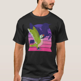 Retro Parrot I Winged Unicorn I Mustache Parakeet T-Shirt