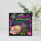 Retro-Partei für Frieden und Liebe Einladung (Stehend Vorderseite)