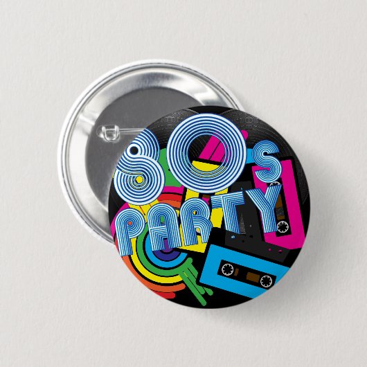Retro Party 80 Button (Vorne & Hinten)