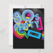 Retro Party 80 Einladung (Vorderseite)