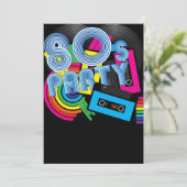 Retro Party 80 Einladung (Stehend Vorderseite)