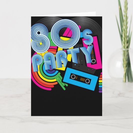 Retro Party 80 Karte (Vorderseite)