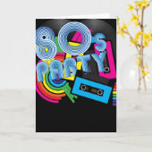 Retro Party 80 Karte (Gelbe Blume)