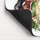 Retro-Party-Damen mit Rotwein Mousepad (Ecke)