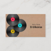 Retro Party Deejay DJ Vinyl Record QR Code Visitenkarte (Vorderseite)