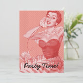 Retro-Party der 50er Jahre Einladung (Stehend Vorderseite)