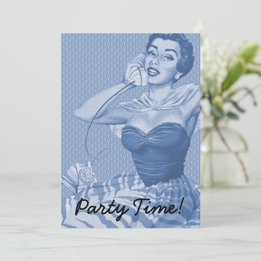 Retro-Party der 50er Jahre Einladung (Stehend Vorderseite)