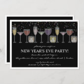 Retro Party des Cocktail-Feier-Sylvesterabends Einladung (Vorne/Hinten)