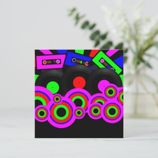 Retro-Party-Design Einladung (Stehend Vorderseite)
