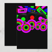 Retro-Party-Design Einladung (Vorne/Hinten)