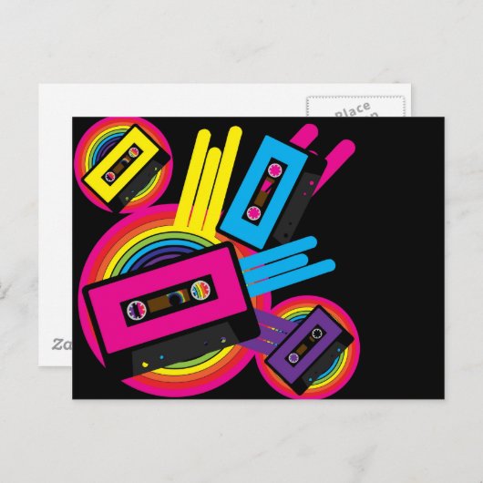 Retro-Party-Design Postkarte (Vorne/Hinten)