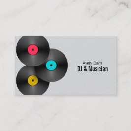 Retro Party DJ Deejay Vinyl Record QR Code Visitenkarte