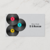Retro-Party-DJ-Deejay-Vinyl-Schallplatte-QR-Code Visitenkarte (Vorderseite)