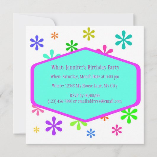 Retro Party Einladung (Rückseite)