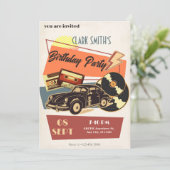 Retro-Party Einladung (Stehend Vorderseite)