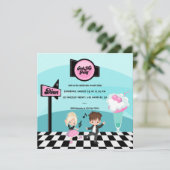 Retro-Party Einladung (Stehend Vorderseite)