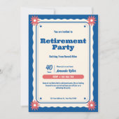 Retro-Party Einladung für die Blumenversorgung (Vorderseite)