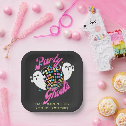 Retro Party Ghouls Halloween Ghosts Pappteller (Party)