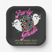 Retro Party Ghouls Halloween Ghosts Pappteller (Vorderseite)