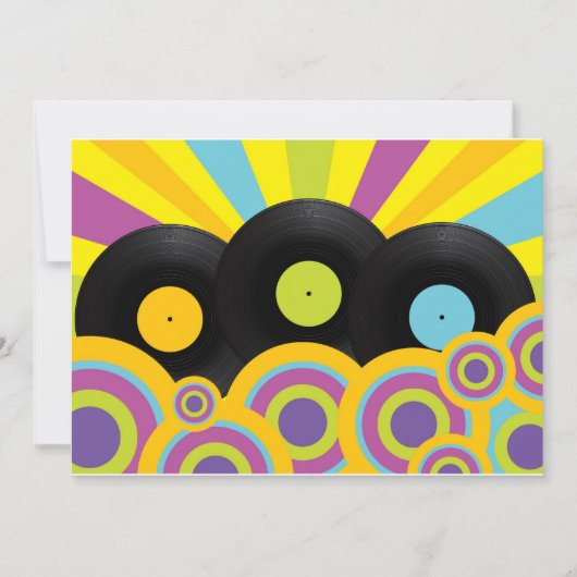 Retro Party-Hintergrund Einladung (Vorderseite)
