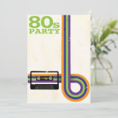 Retro Party-Hintergrund Einladung (Stehend Vorderseite)