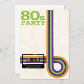 Retro Party-Hintergrund Einladung (Vorne/Hinten)