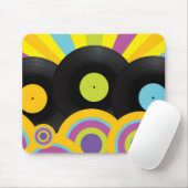 Retro Party-Hintergrund Mousepad (Mit Mouse)