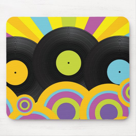 Retro Party-Hintergrund Mousepad (Vorne)