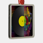 Retro Party-Hintergrund Silbernes Ornament (Rechts)