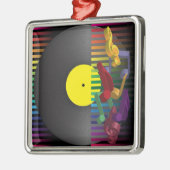 Retro Party-Hintergrund Silbernes Ornament (Links)