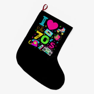 Retro-Party im Stil der Siebziger Jahre Großer Weihnachtsstrumpf