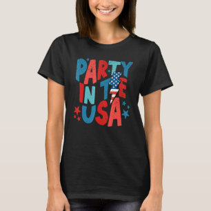 Retro-Party in den USA Patriotic Vierte O T-Shirt