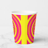 Retro-Party mit heißrosa Orange und Gelb Pappbecher (Rechts)