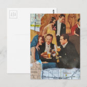 Retro-Party Mixed-Media-Collage Postkarte (Vorne/Hinten)